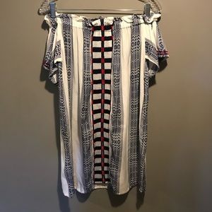 Red, white and blue off the shoulder sun dress